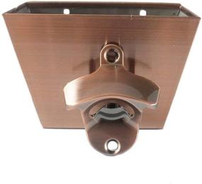 img 4 attached to 🍺 Aged Copper Beer Bottle Opener Wall Mount with Cap Catcher Bin Set - Heavy Duty Retro Satin Stainless Steel - Ideal for Restaurants, Home Bars, Kitchen, Patios, Coolers - Perfect Gifts (Antique Copper)