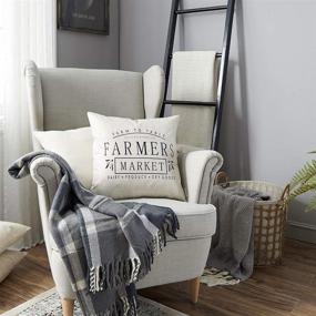 img 3 attached to Farmhouse Pillow Covers with Farmers Market Quotes 18x18: Perfect Housewarming Gifts for Farmhouse Decor - Meekio