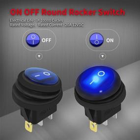 img 3 attached to 🚤 DaierTek 12V 20A Waterproof Rocker Switch Blue LED Lighted Round ON Off 3 Pin 12 Volt Weatherproof Illuminated Toggle for Marine Car RV Truck - Pack of 5