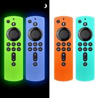 4pack чехол для пульта ду firetv: силиконовый чехол для пульта ду tv firestick 4k/tv 2-го поколения (3-го поколения) - легкий, ударопрочный - зеленый, синий, оранжевый, мятный. логотип