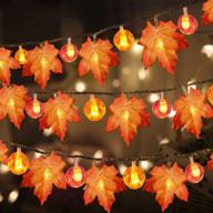 🎃 toplee thanksgiving pumpkin lights: 3 pack maple fall string lights for indoor & outdoor decor - 30ft 60 led waterproof battery operated fall garland logo