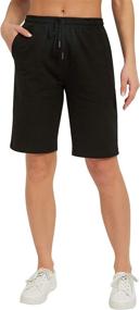 img 4 attached to 🩳 Women's 10-Inch and 7-Inch Lounge Bermuda Shorts: Athletic, Casual, Jersey Cotton Sweat Shorts with Pockets