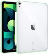 📱 moko case for ipad air 4 (2020) - support touch id, apple pencil 2 charging - clear back cover with tpu air-pillow edge bumper - green logo