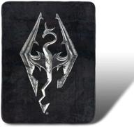 🐉 skyrim dragon emblem fleece throw blanket - must-have collectible, 45” x 60” logo