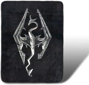 img 4 attached to 🐉 Skyrim Dragon Emblem Fleece Throw Blanket - Must-Have Collectible, 45” x 60”