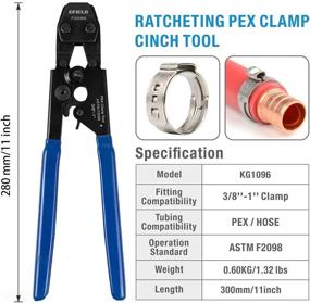 img 2 attached to EFIELD Heavy-Duty Canvas Bag/PEX Cinch Clamp Crimping Tool for SS Clamps 3/8&#34; to 1&#34; + Metal Pipe Cutter - 20pcs 1/2&#34;, 10pcs 3/4&#34; Clamps - Compliant with US F2098 Standards! (includes 30 PCS Clamps)