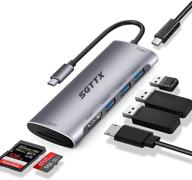 🔌7-в-1 универсальная usb c станция с адаптером, выходом hdmi 4k, 3 портами usb 3.0, слотами для карт sd/tf, 100w зарядным устройством pd - совместима с macbook pro, xps и другими устройствами с портом type c логотип