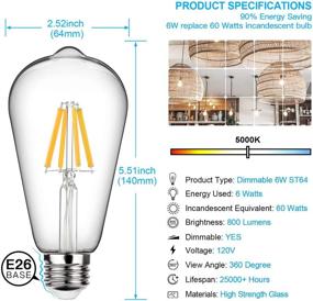 img 3 attached to 💡 Bright Filament Bulb: Dimmable Daylight-Like Illumination at Its Best