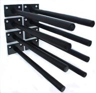 🔧 set of 8 black solid steel floating shelf brackets - concealed hidden supports for floating wood shelves - blind shelf mounting hardware included logo