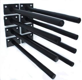 img 4 attached to 🔧 Set of 8 Black Solid Steel Floating Shelf Brackets - Concealed Hidden Supports for Floating Wood Shelves - Blind Shelf Mounting Hardware Included