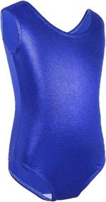 img 4 attached to CHICTRY Gymnastics Leotard for Girls - Classic One-Piece Solid Sparkle Dancewear