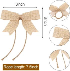 img 3 attached to 🎀 Handmade 3 Inch Burlap Bows: Decorative Christmas Knot Ornament for Tree & Wreath Decoration - 24-Piece Pack