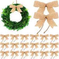 🎀 handmade 3 inch burlap bows: decorative christmas knot ornament for tree & wreath decoration - 24-piece pack logo