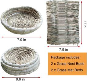 img 3 attached to 2 Pack Bunny Corn Husk Beds & 2 Pack Grass Mats Woven Straw Mats for Rabbits, Guinea Pig, Chinchilla, Hamster - S-Mechanic