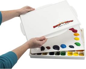 img 2 attached to Acryl-A-Miser Artist Palette: Airtight, Leak-Proof, and Space-Saving Acrylic Paint Saver with 21 Compartments