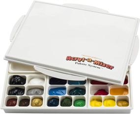 img 4 attached to Acryl-A-Miser Artist Palette: Airtight, Leak-Proof, and Space-Saving Acrylic Paint Saver with 21 Compartments