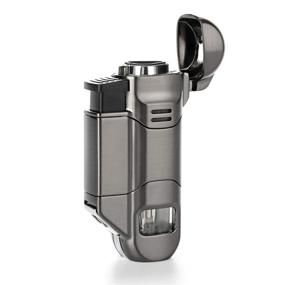 img 3 attached to 🔥 Ultimate Triple Flame Butane Torch Lighter with Built-in Punch - Efficient Refillable Jet Flame