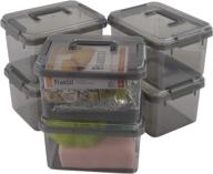 cadineus 4 liter small storage boxes with lids - 6 pack plastic storage bins for efficient organization logo