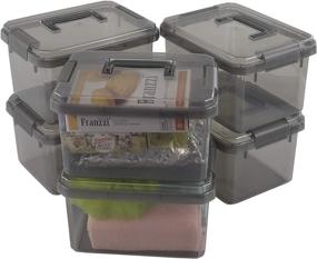 img 4 attached to CadineUS 4 Liter Small Storage Boxes with Lids - 6 Pack Plastic Storage Bins for Efficient Organization