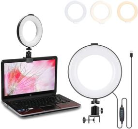 img 4 attached to 💡 Enhance Your Video Conferencing with the 6" Selfie Ring Light: Perfect for Laptop, PC Monitor, and Office setups!