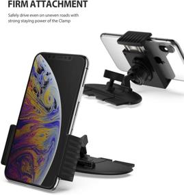 img 3 attached to 📲 Ringke CD Slot Car Phone Holder Mount - Premium 2-in-1 One Touch Adjustable Phone Grip and Strong Magnet Clip Cradle for Universal Smartphones - Black