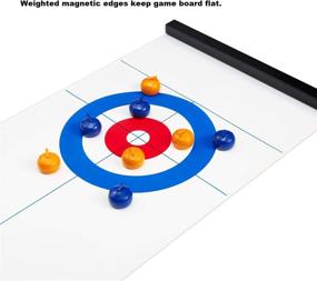 img 1 attached to 🎲 Portable Tabletop Curling Game: Fun for All Ages!