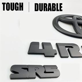 img 3 attached to 🚗 Enhance Auto Safety: Premium Blackout Emblem Overlays Kit for 2010-2021 4 Runner SR5, 3D Raised ABS Black Emblems - PT948-89180-02(Black 11 Pcs)