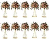 sziqiqi 20inch gold metallic vase centerpiece stands - set of 10, dual coned, for tabletop flower arrangement, event decoration, creative wedding centerpiece risers логотип