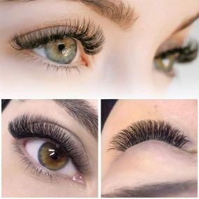 img 1 attached to Enhance Your Look with Premade Volume Eyelash Extensions: 4D 6D Long Stem Fans for Volume Lashes, .07 .10 Thickness, 9-16 Mix (10mm, 6D-C-0.07)