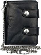 🏍️ ultimate bikers wallet: sleek kabana design with metal chain logo