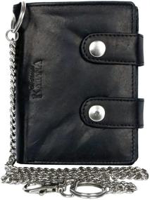 img 4 attached to 🏍️ Ultimate Bikers Wallet: Sleek Kabana Design with Metal Chain