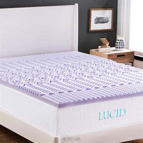 img 4 attached to 🛏️ LUCID 2 Inch Lavender Memory Foam Mattress Topper with 5 Zone Support - Queen Size