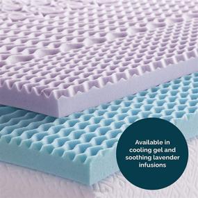 img 2 attached to 🛏️ LUCID 2 Inch Lavender Memory Foam Mattress Topper with 5 Zone Support - Queen Size