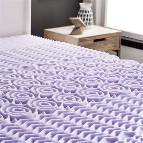 img 3 attached to 🛏️ LUCID 2 Inch Lavender Memory Foam Mattress Topper with 5 Zone Support - Queen Size