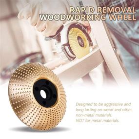 img 2 attached to 🪚 BOEEMI Wood Carving Angle Grinder Wheel Disc for Angle Grinders with 5/8" Arbor, Wood Carving Grinding Wheel with Lock Nut and Gloves, Wood Carving Shaping Sanding Disk, 3.3 inches