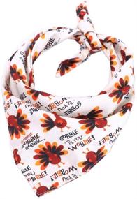 img 2 attached to 🦃 Thanksgiving Dog Bandana: Rainlemon Turkey Collar Scarf for Pets, Triangle Bib Puppy Party Costume