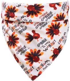 img 4 attached to 🦃 Thanksgiving Dog Bandana: Rainlemon Turkey Collar Scarf for Pets, Triangle Bib Puppy Party Costume