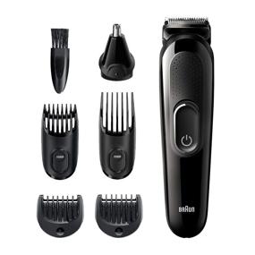 img 4 attached to Braun MGK3220 6-in-1 Hair Clippers for Men: Beard Trimmer, Ear & Nose Trimmer, Grooming Kit - Cordless & Rechargeable