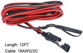 img 3 attached to AEISVIK Battery Charging Cables - SAE to SAE 12V-24V Quick Disconnect Extension Cable 2 Pin With 🔌 Dust Cap - DC Connection Cord Plug 12 Feet 16AWG Gauge for Camp Trailers, Solar Panels & Batteries