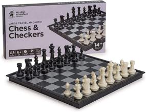 img 4 attached to 🧲 Magnetic Travel Chess Checkers Set: Convenient & Portable Board Games for On-the-Go Entertainment