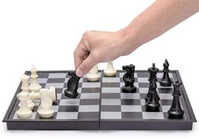 img 1 attached to 🧲 Magnetic Travel Chess Checkers Set: Convenient & Portable Board Games for On-the-Go Entertainment