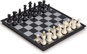 img 3 attached to 🧲 Magnetic Travel Chess Checkers Set: Convenient & Portable Board Games for On-the-Go Entertainment