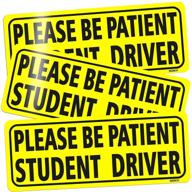 set of 3 boka student driver magnets for cars - high reflective safety signs with strong magnetic bumper stickers for new drivers novice in yellow - upgraded version with large font - easy to spot logo