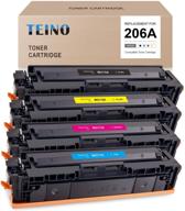 🖨️ teino (no chip) toner cartridge set for hp 206a w2110a w2111a w2112a w2113a - compatible with hp color laserjet pro m255dw mfp m283fdw m283cdw m282nw - black, cyan, magenta, yellow, 4-pack logo