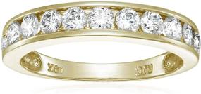 img 4 attached to 💍 Vir Jewels 1 Carat Total Weight Channel Set Diamond Wedding Band in 14K Yellow Gold, I1-I2 Clarity