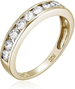 img 2 attached to 💍 Vir Jewels 1 Carat Total Weight Channel Set Diamond Wedding Band in 14K Yellow Gold, I1-I2 Clarity