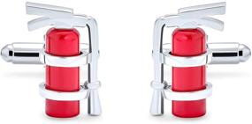 img 3 attached to 🧯 Stainless Steel Cufflinks - Bling Jewelry Fire Extinguisher Design