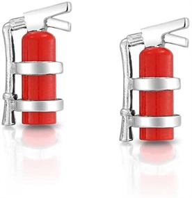 img 1 attached to 🧯 Stainless Steel Cufflinks - Bling Jewelry Fire Extinguisher Design