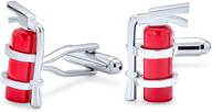 🧯 stainless steel cufflinks - bling jewelry fire extinguisher design логотип