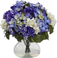 🌸 naturally beautiful large blue purple hydrangea with vase - nearly natural 1387-bp logo
